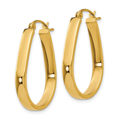 14K Gelbgold Poliert 3.5mm Oval Creolen