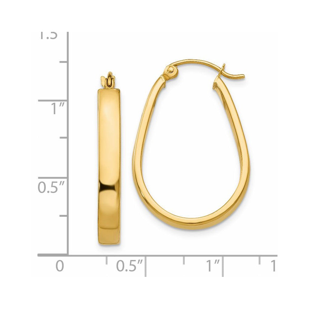 14K Gelbgold Poliert 3.5mm Oval Creolen