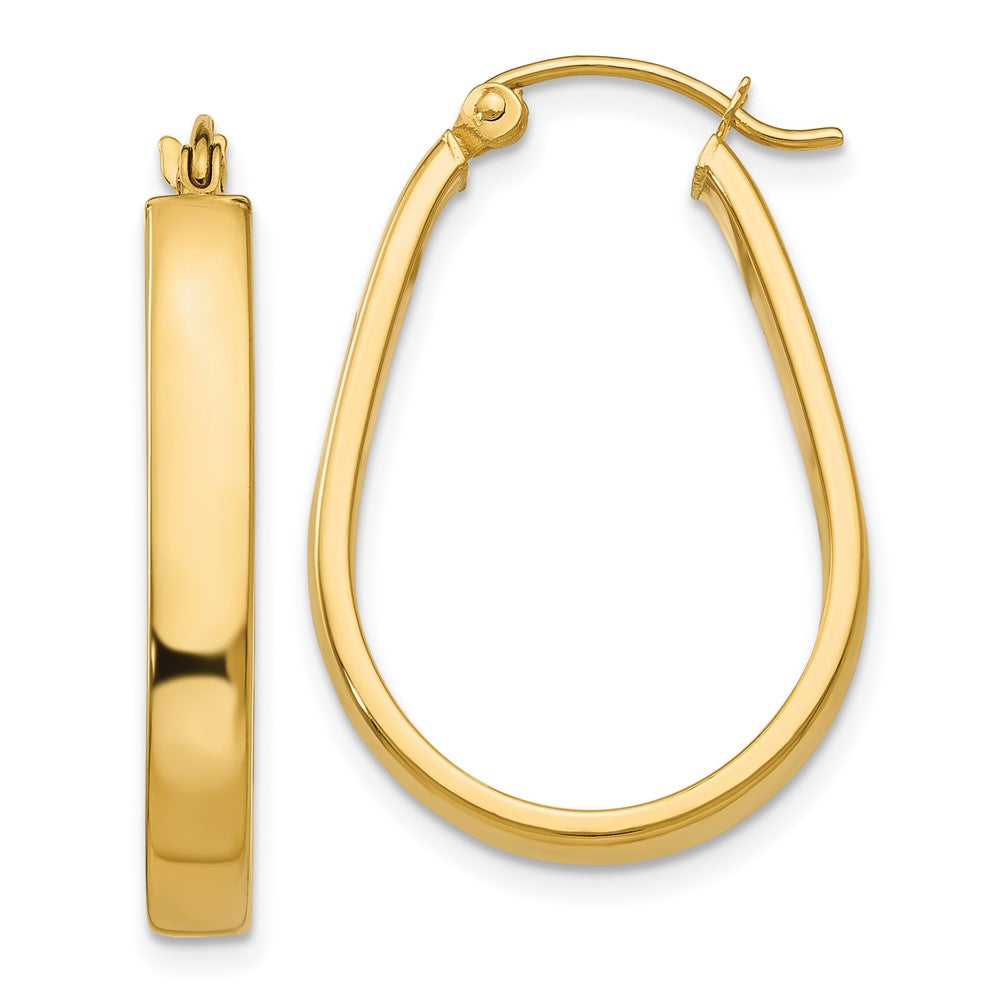 14K Gelbgold Poliert 3.5mm Oval Creolen