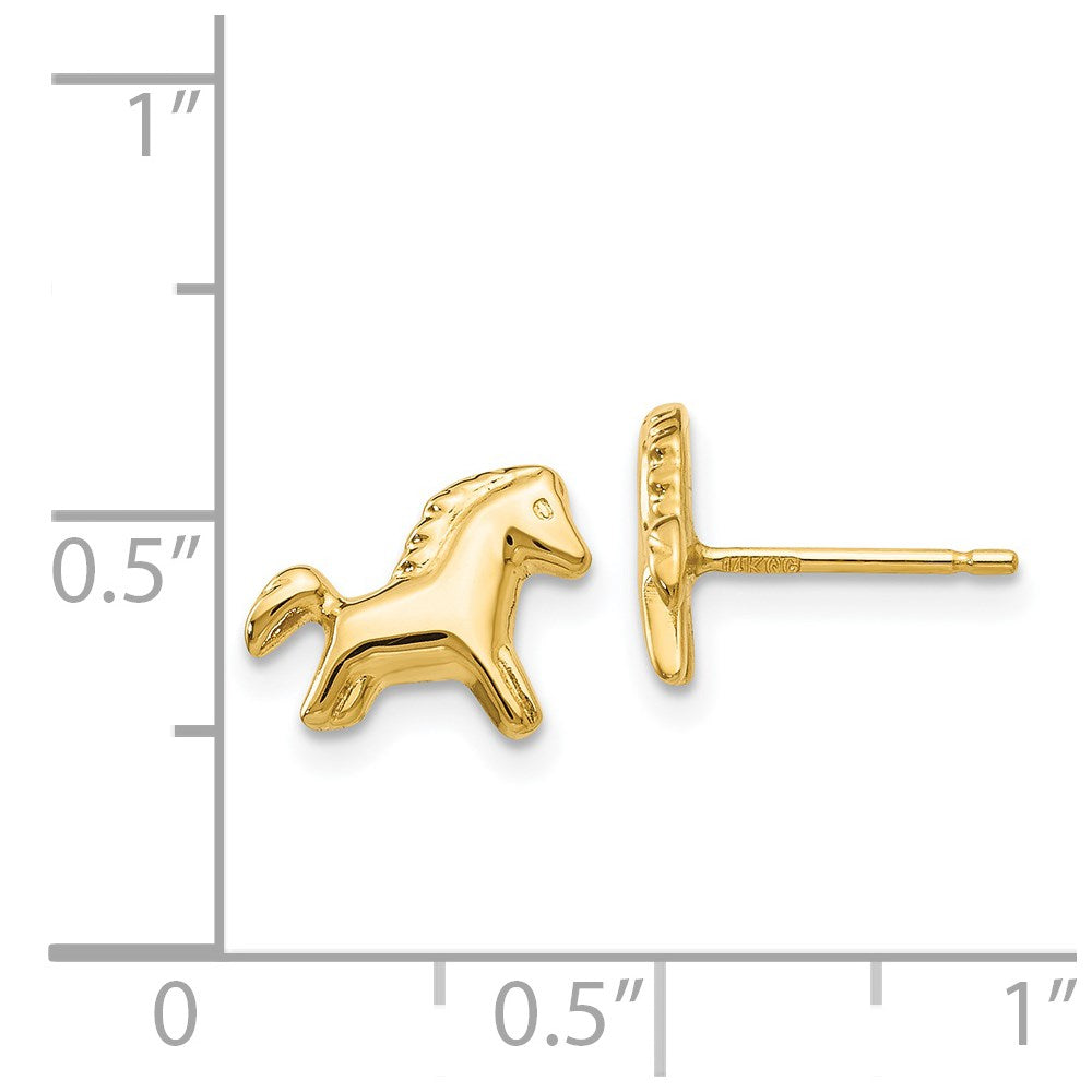 14K Gelbgold Pony Ohrringe