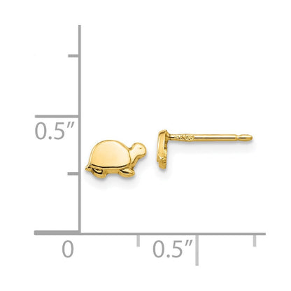 14K Gelbgold Mini Schildkröte Ohrringe