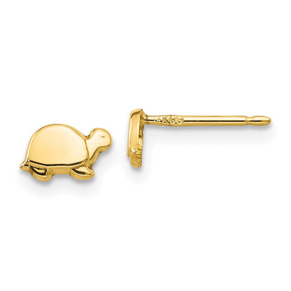 14K Gelbgold Mini Schildkröte Ohrringe