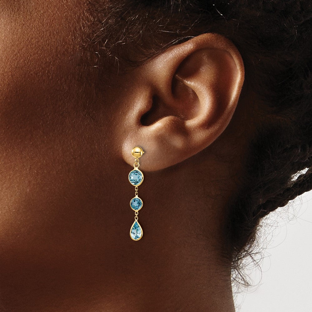 14K Blauer Topas Ohrhänger