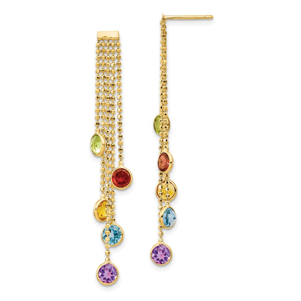 14K Multi-colored Edelstein Ohrhänger