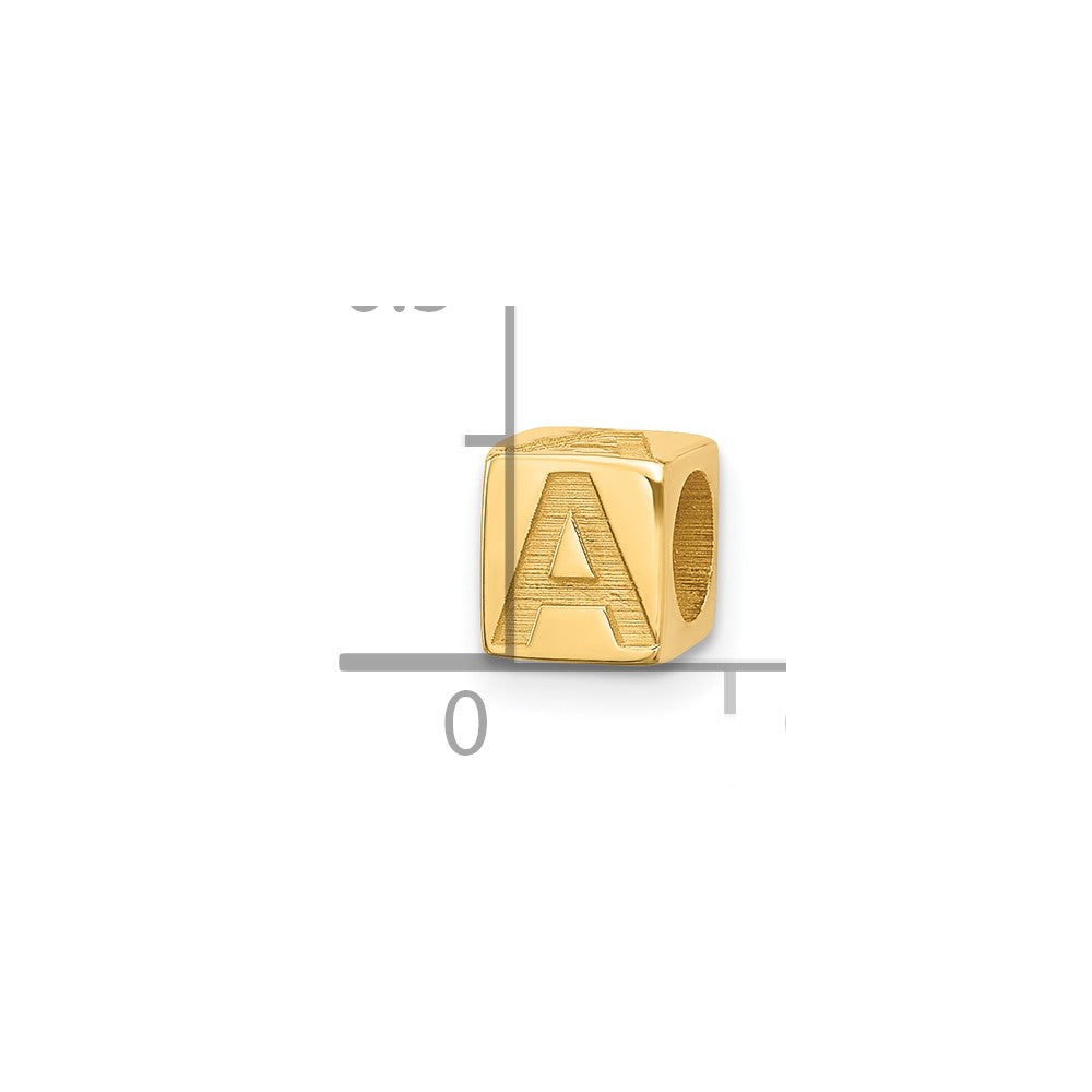 14K Gelbgold Alphabet Perle Buchstabe A