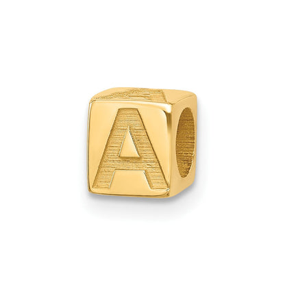 14K Gelbgold Alphabet Perle Buchstabe A