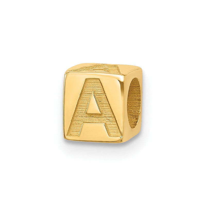 14K Gelbgold Alphabet Perle Buchstabe A