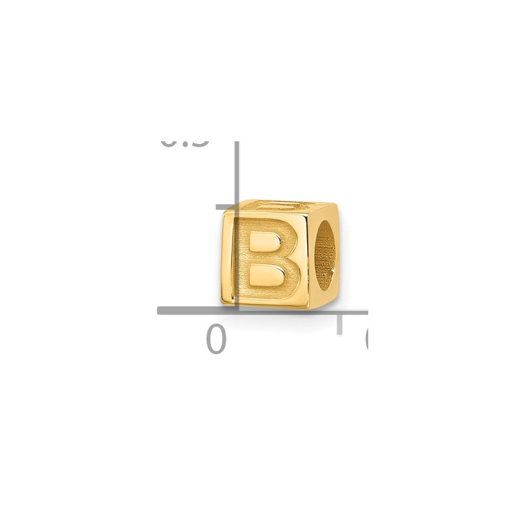 14K Gelbgold Alphabet Perle Buchstabe B