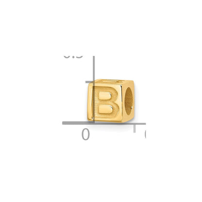 14K Gelbgold Alphabet Perle Buchstabe B
