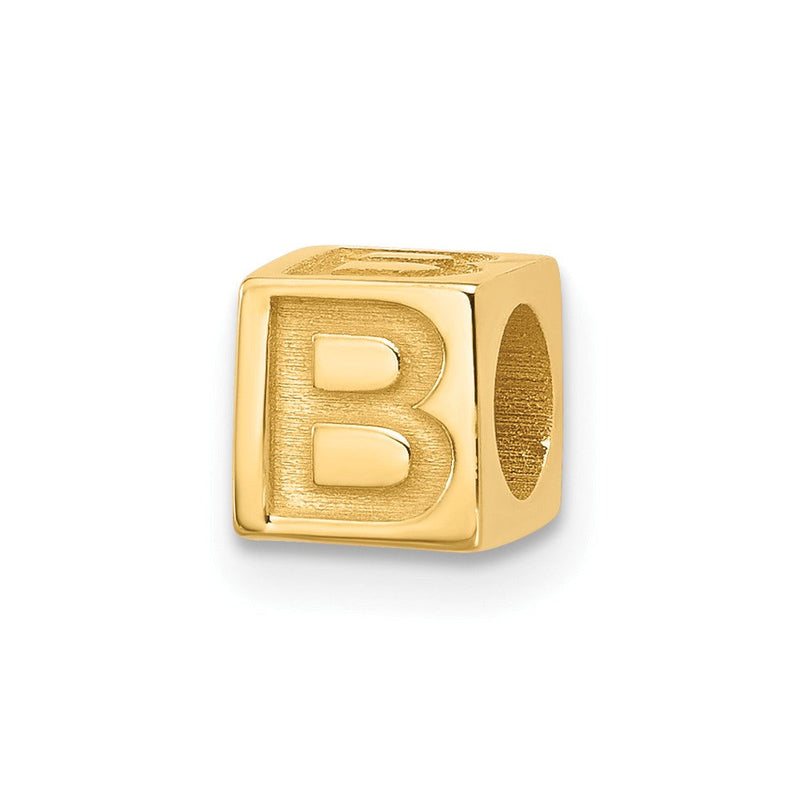 14K Gelbgold Alphabet Perle Buchstabe B