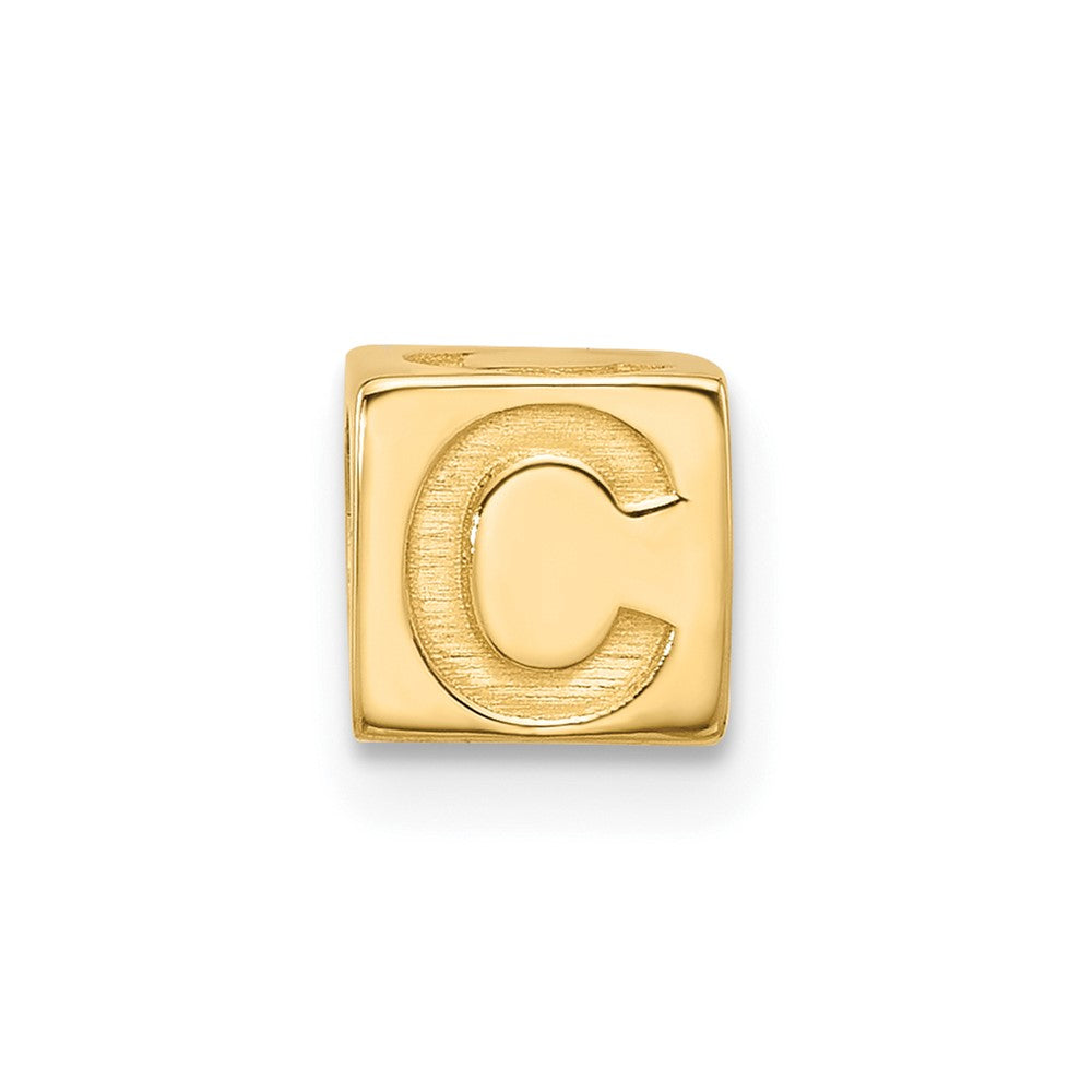 14K Gelbgold Alphabet Perle Buchstabe C