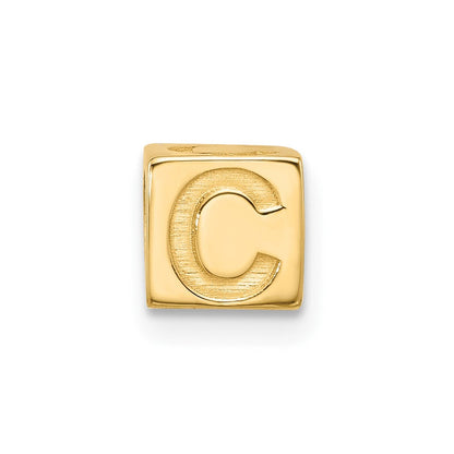 14K Gelbgold Alphabet Perle Buchstabe C