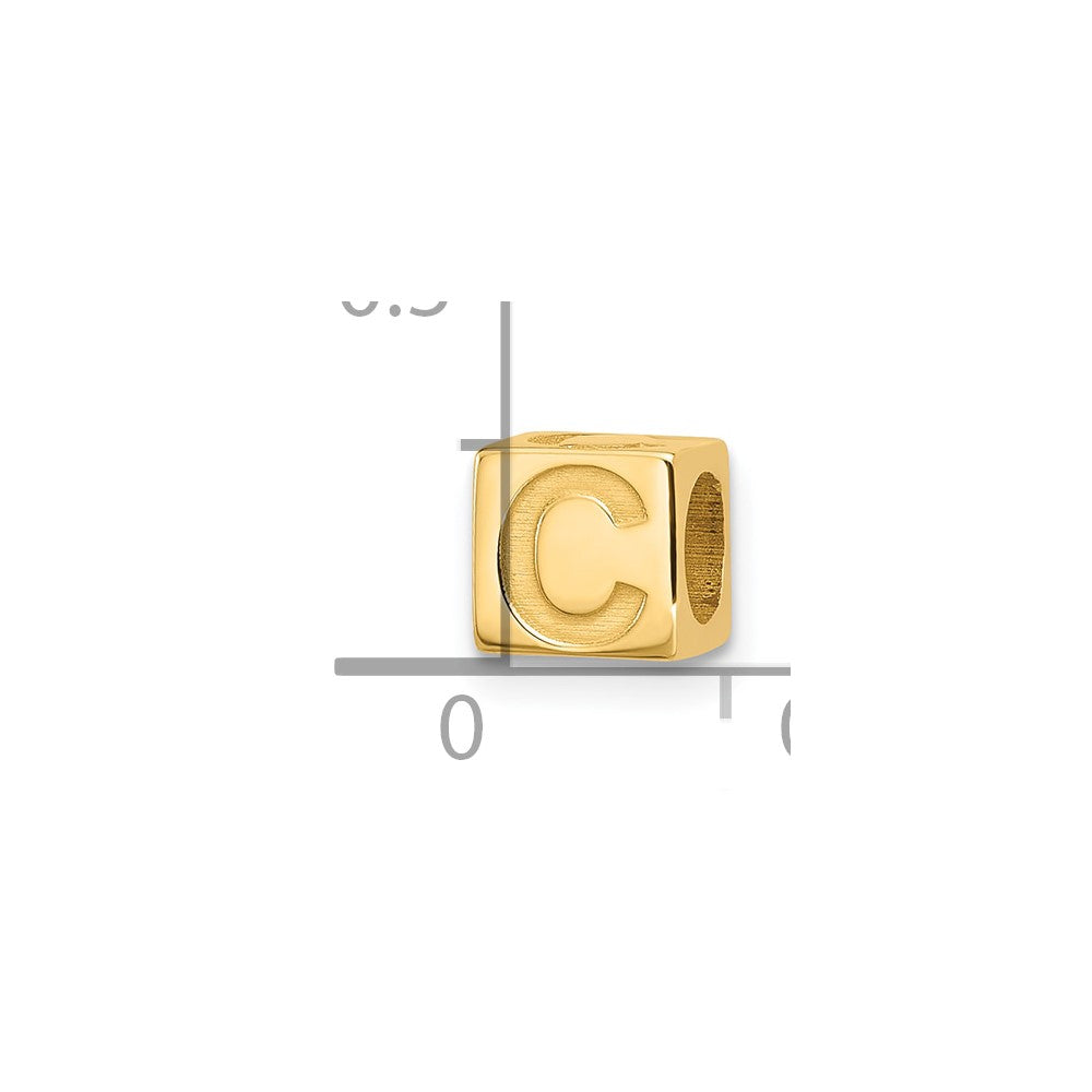 14K Gelbgold Alphabet Perle Buchstabe C