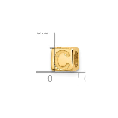 14K Gelbgold Alphabet Perle Buchstabe C