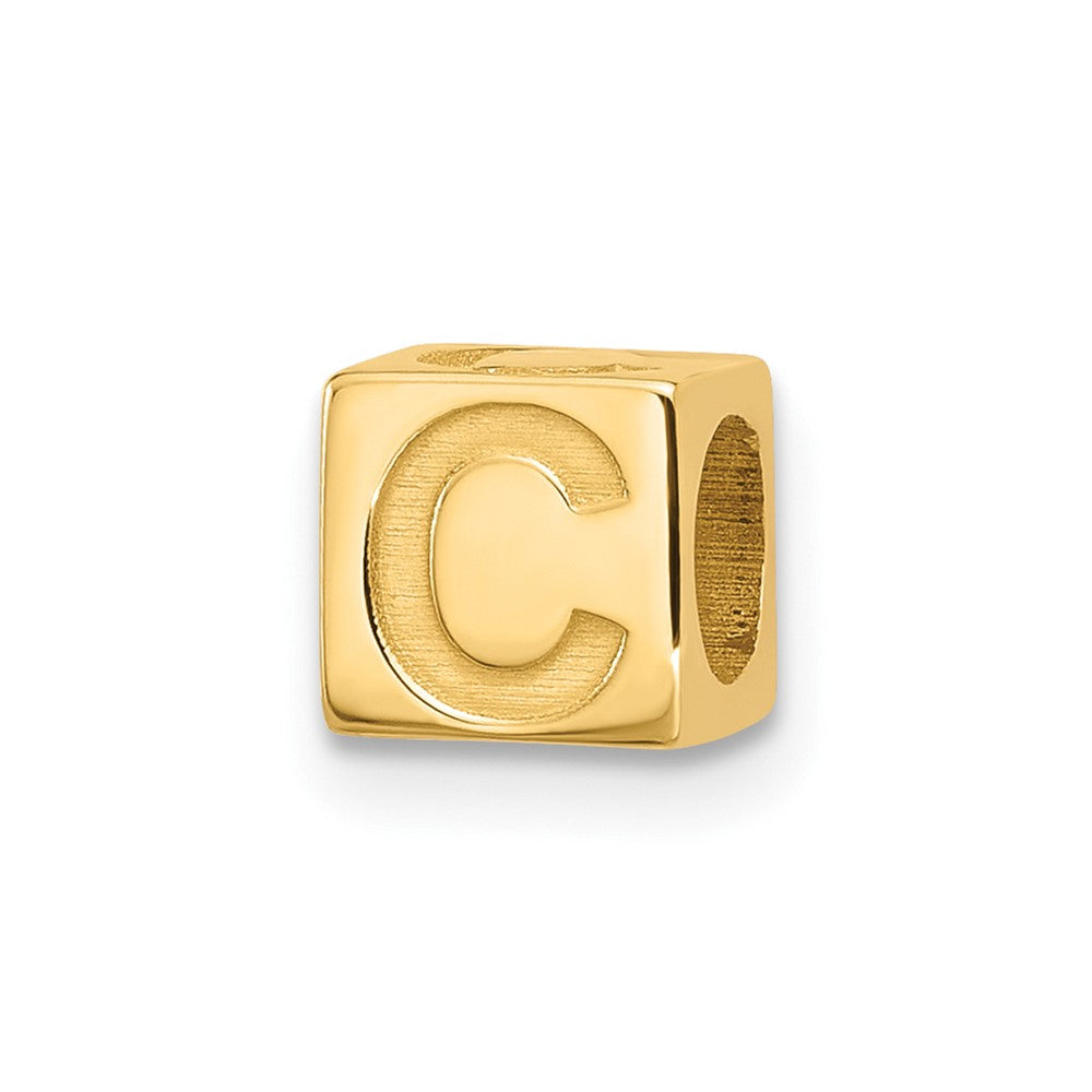 14K Gelbgold Alphabet Perle Buchstabe C