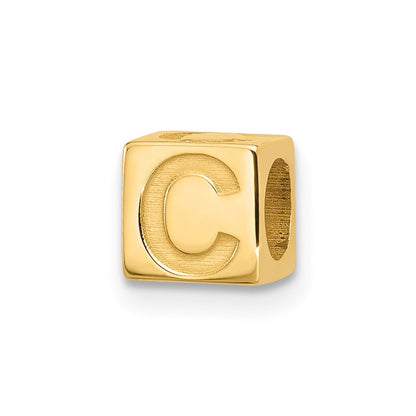 14K Gelbgold Alphabet Perle Buchstabe C