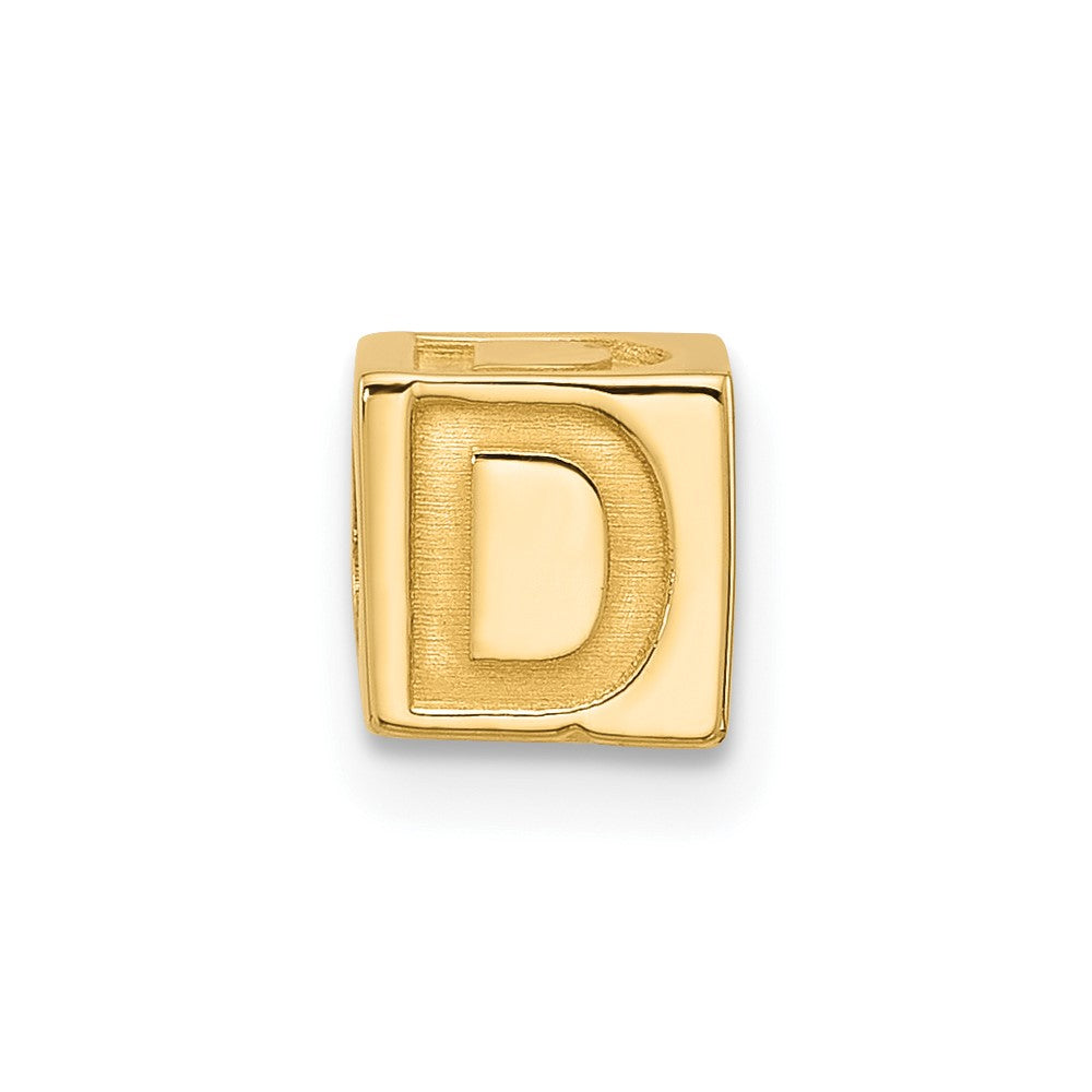 14K Gelbgold Alphabet Perle Buchstabe D