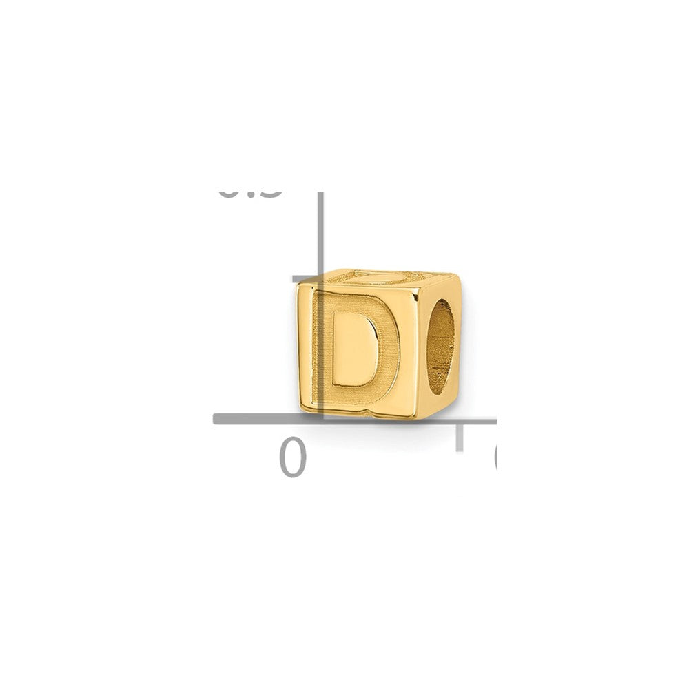 14K Gelbgold Alphabet Perle Buchstabe D