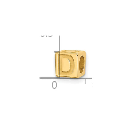 14K Gelbgold Alphabet Perle Buchstabe D