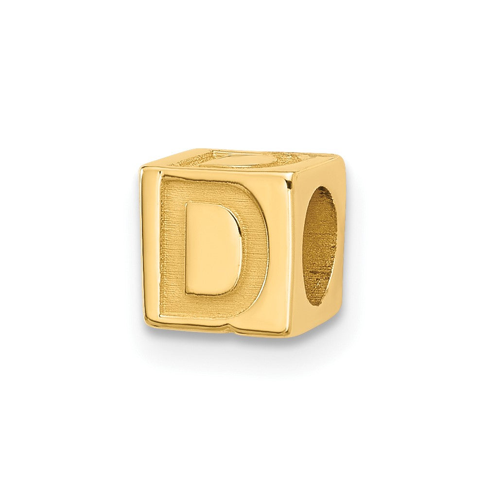 14K Gelbgold Alphabet Perle Buchstabe D
