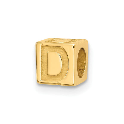 14K Gelbgold Alphabet Perle Buchstabe D