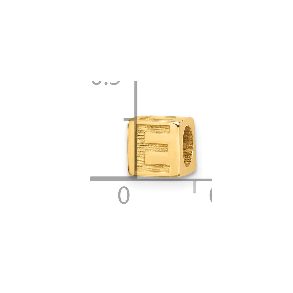 14K Gelbgold Alphabet Perle Buchstabe E