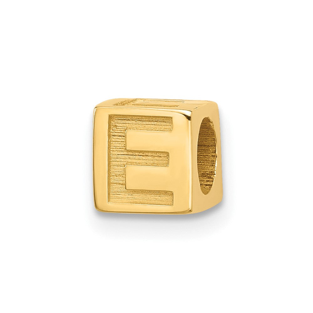 14K Gelbgold Alphabet Perle Buchstabe E