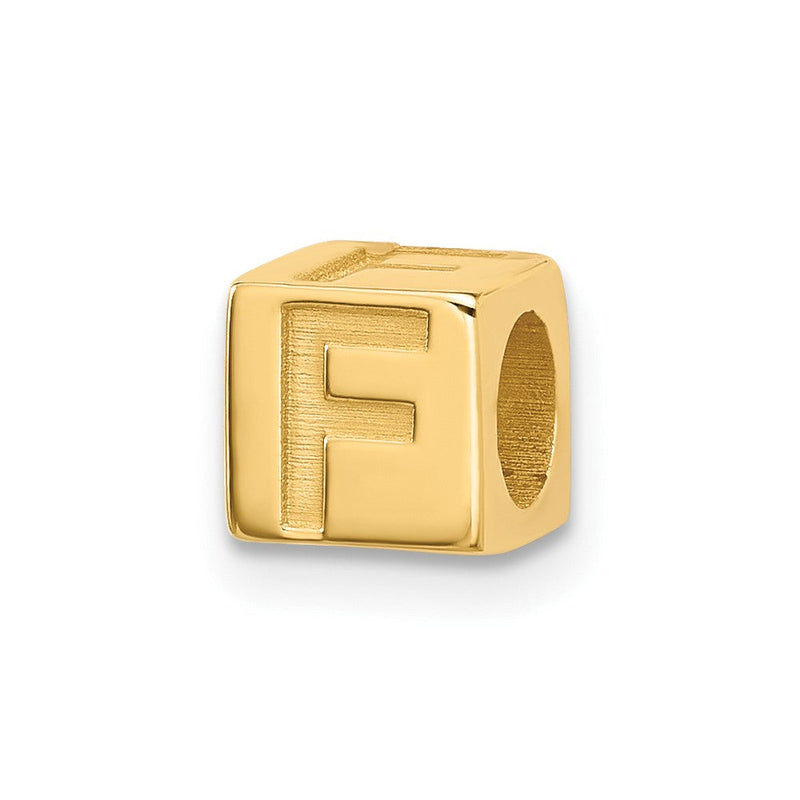 14K Gelbgold Alphabet Perle Buchstabe F