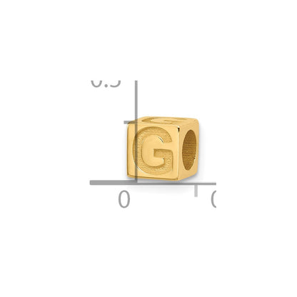 14K Gelbgold Alphabet Perle Buchstabe G