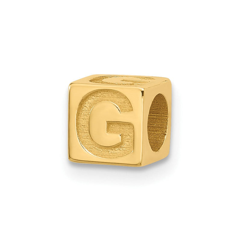 14K Gelbgold Alphabet Perle Buchstabe G