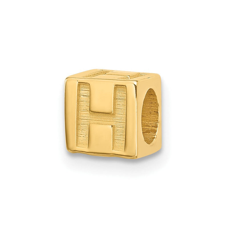 14K Gelbgold Alphabet Perle Buchstabe H