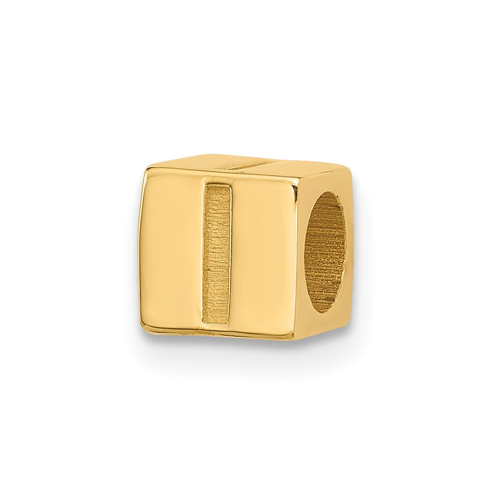 14K Gelbgold Alphabet Perle Buchstabe I