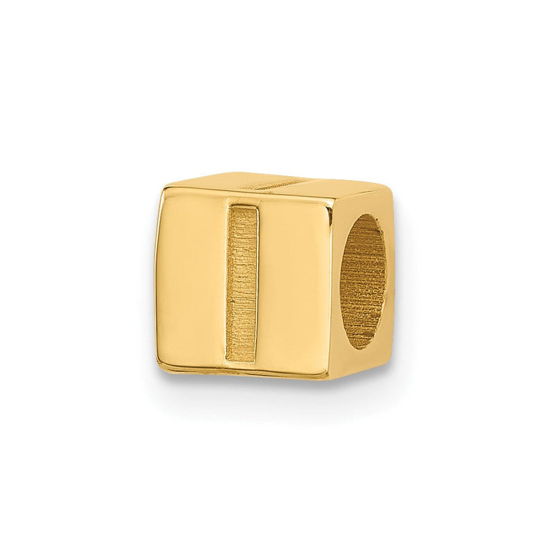 14K Gelbgold Alphabet Perle Buchstabe I