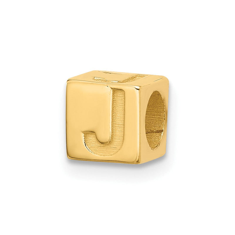 14K Gelbgold Alphabet Perle Buchstabe J