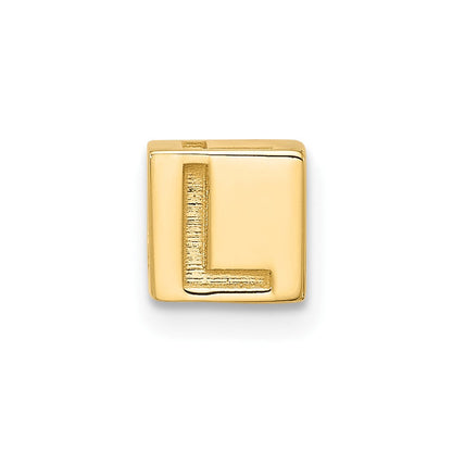 14K Gelbgold Alphabet Perle Buchstabe L