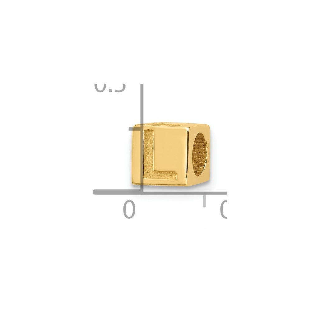 14K Gelbgold Alphabet Perle Buchstabe L