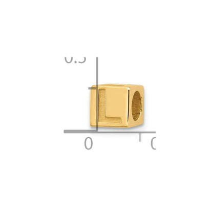 14K Gelbgold Alphabet Perle Buchstabe L