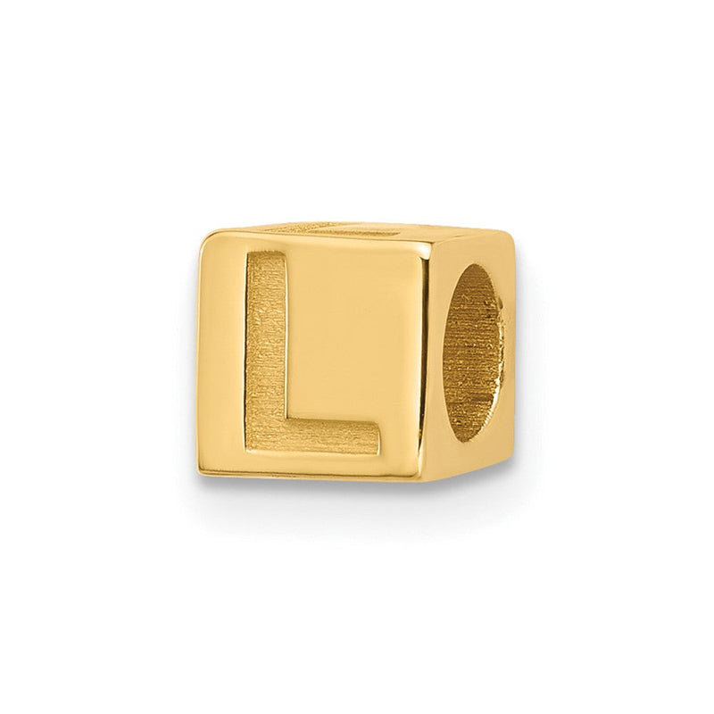 14K Gelbgold Alphabet Perle Buchstabe L