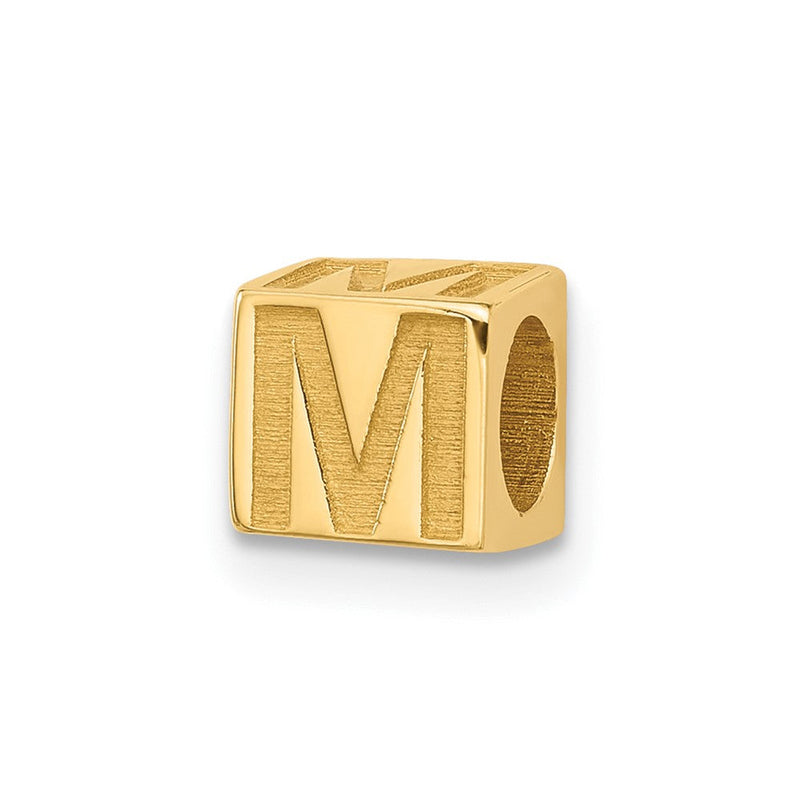 14K Gelbgold Alphabet Perle Buchstabe M