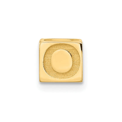 14K Gelbgold Alphabet Perle Buchstabe O