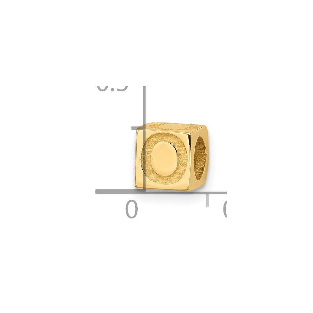 14K Gelbgold Alphabet Perle Buchstabe O