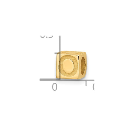 14K Gelbgold Alphabet Perle Buchstabe O