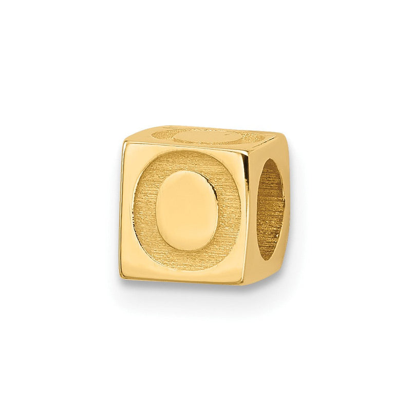 14K Gelbgold Alphabet Perle Buchstabe O