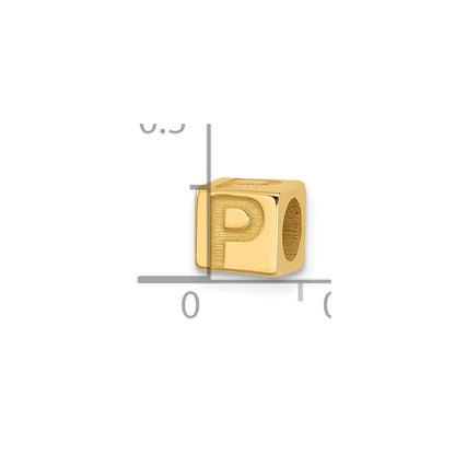 14K Gelbgold Alphabet Perle Buchstabe P