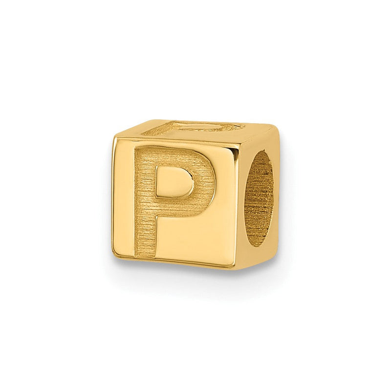 14K Gelbgold Alphabet Perle Buchstabe P