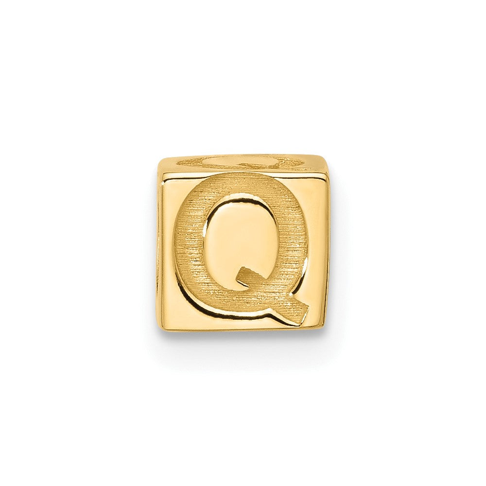 14K Gelbgold Alphabet Perle Buchstabe Q