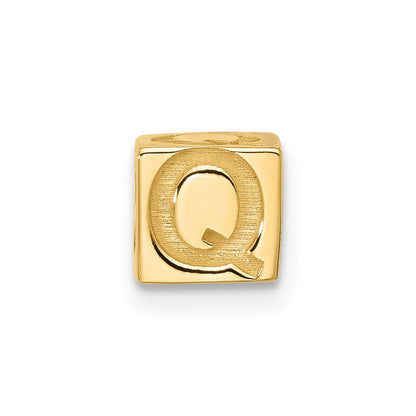 14K Gelbgold Alphabet Perle Buchstabe Q