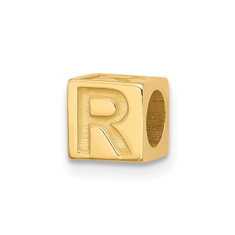14K Gelbgold Alphabet Perle Buchstabe R
