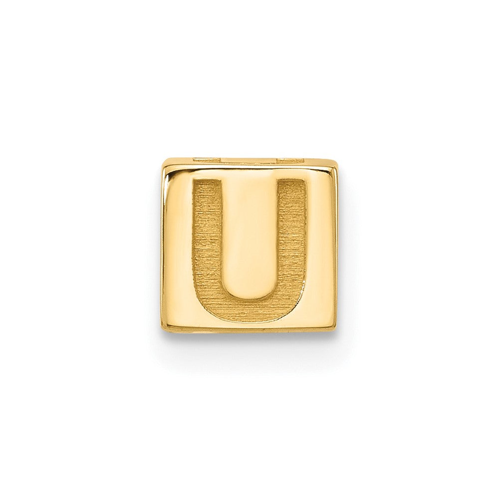 14K Gelbgold Alphabet Perle Buchstabe U