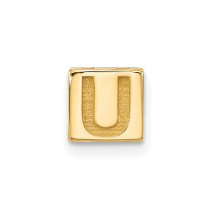 14K Gelbgold Alphabet Perle Buchstabe U